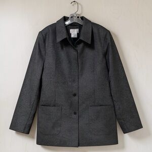 Spiegel Women Charcoal Gray Wool Cashmere Hidden Button Coat Jacket Poland 16